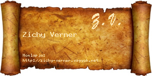 Zichy Verner névjegykártya